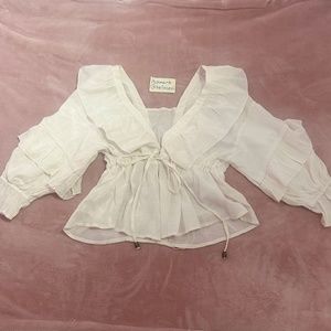 Axes Femme | Sheer Ruffle Cardigan